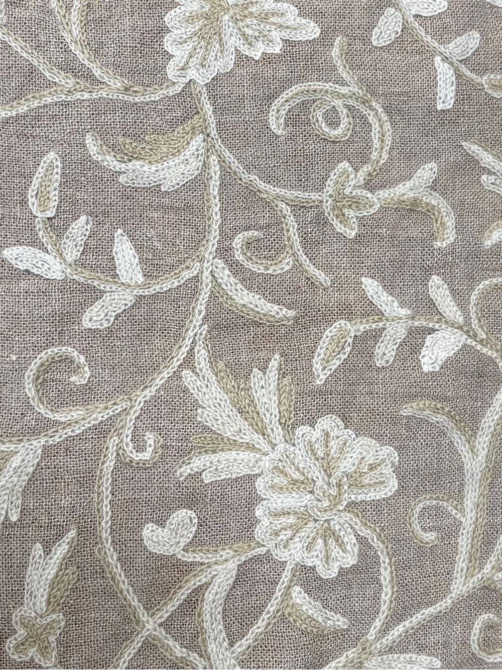 Vintage Kravet Embroidered Crewel Fabric from Couture Collection